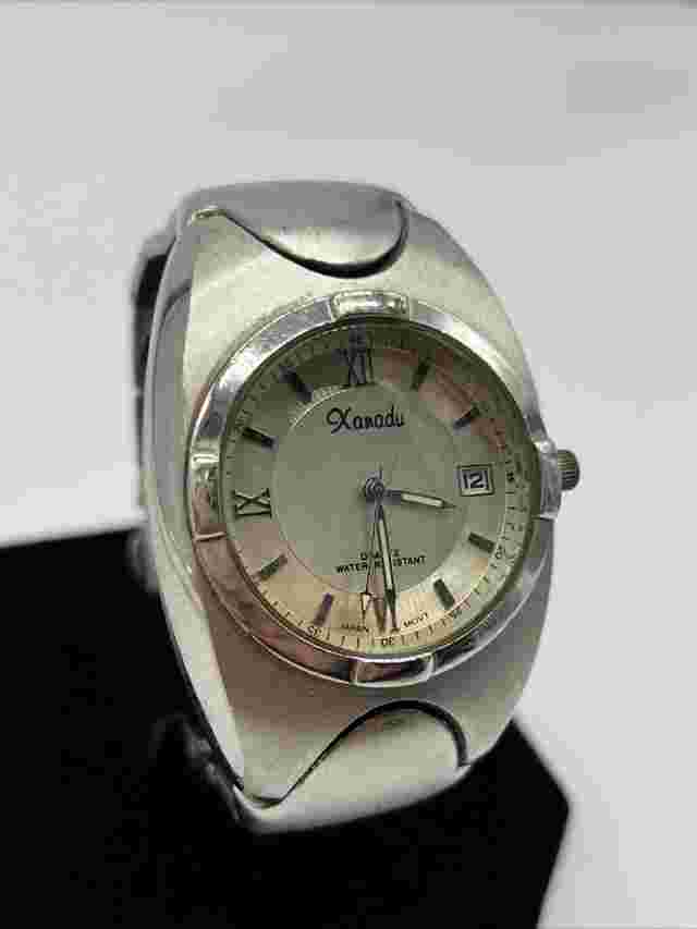Vintage Xanadu Quartz Water Resistant Japan Movt Silver Tone w/ Calender Date