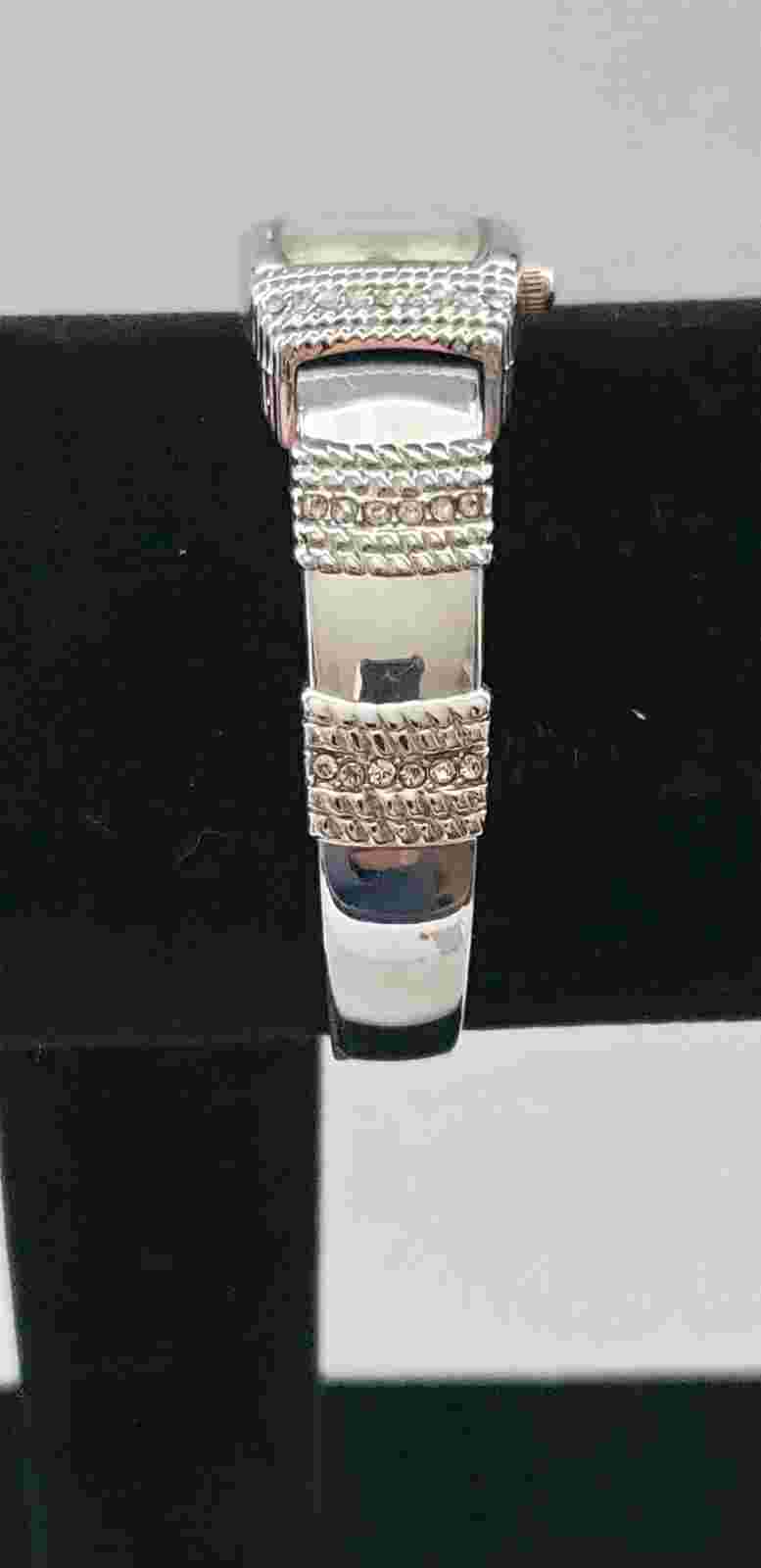 MayFair Ladies Watch. Crystals on Cuff Bracelet.