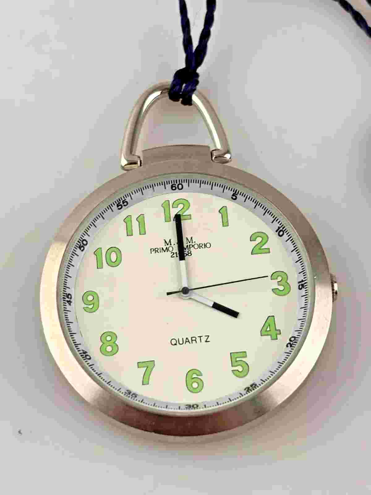 M&M Pocket Watch Primo Emporio Steel 48Mm Quartz Simple Time New Analog