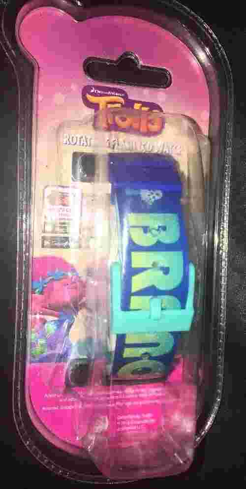 DREAMWORKS TROLLS MOVIE DISNEY CHILDREN'S WATCH ROTATING FLASH LCD BLUE NEW