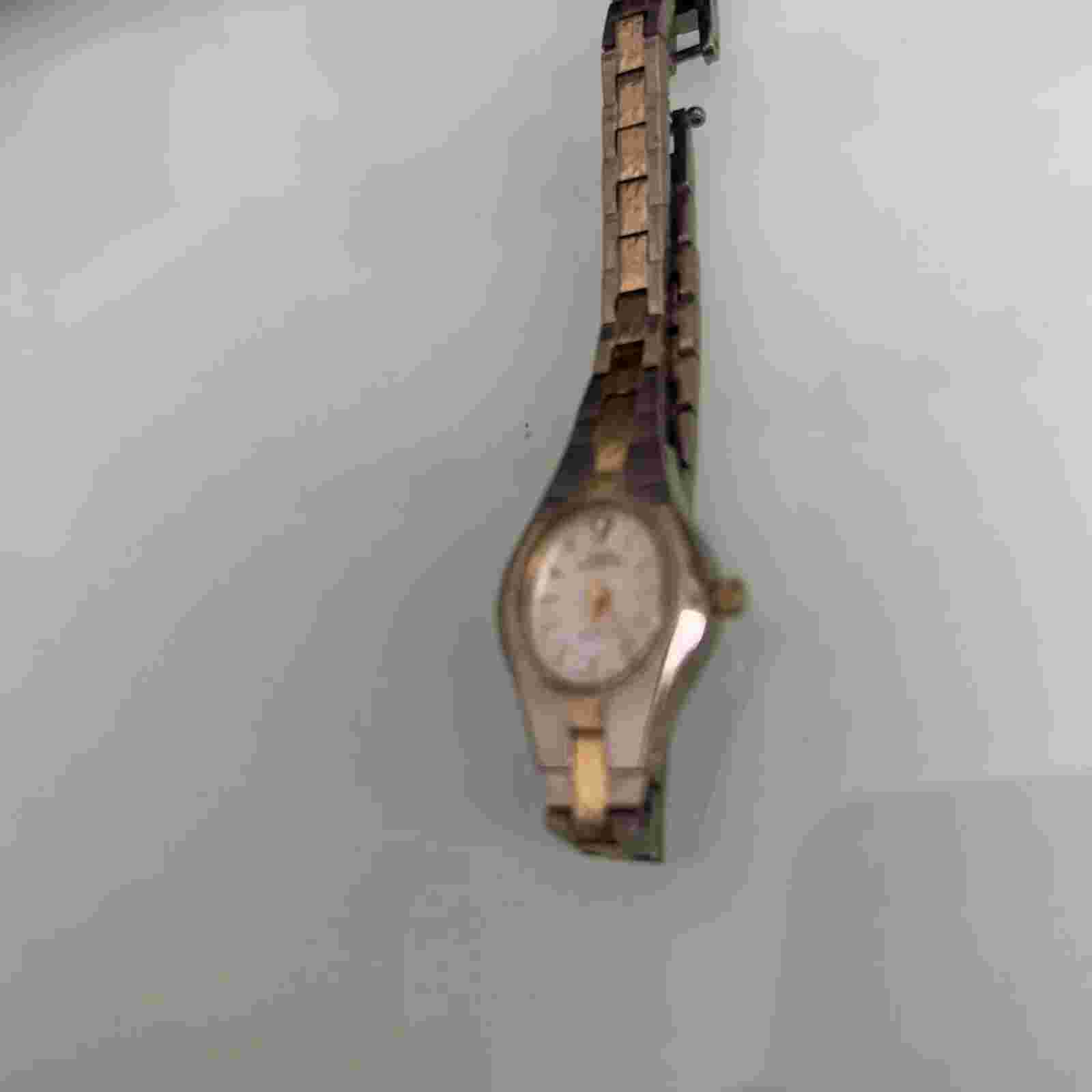 Womens Dainty Sarah Coventry Silver & Gold Diamond Bracelet Watch