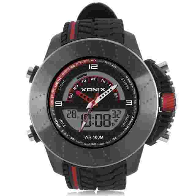 Men Sports Wrist Watch Digital Quartz Dual Display hardlex Waterproof 100m 2023