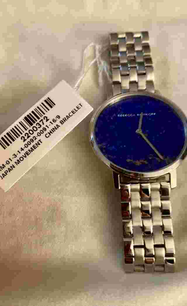 Rebecca Minkoff Watch Lapis Face Silver Tone NWT 2202372