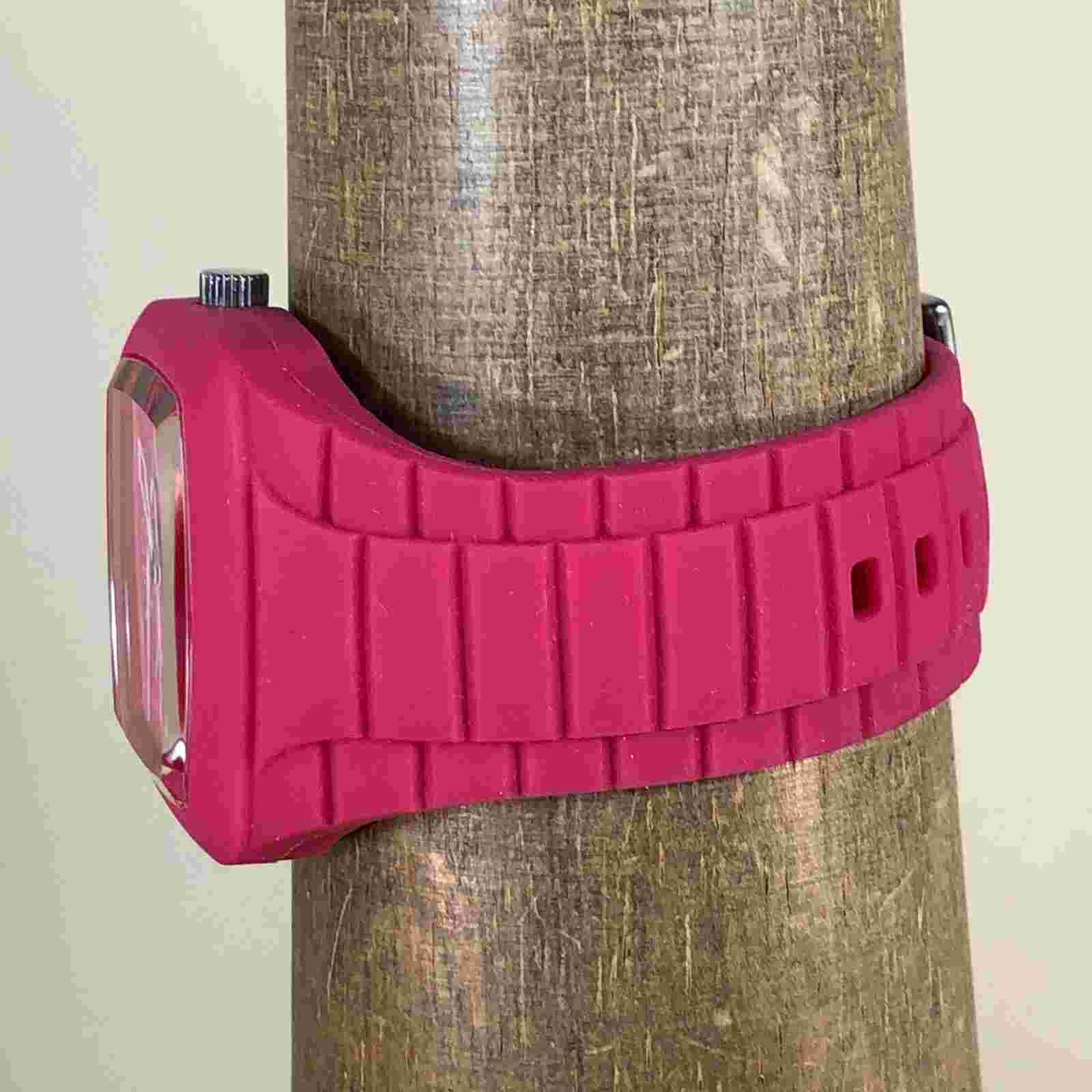 Speidel Women 6066300 Pink Dial Silicone Band 44mm Quartz Analog  Watch 7 3/4"