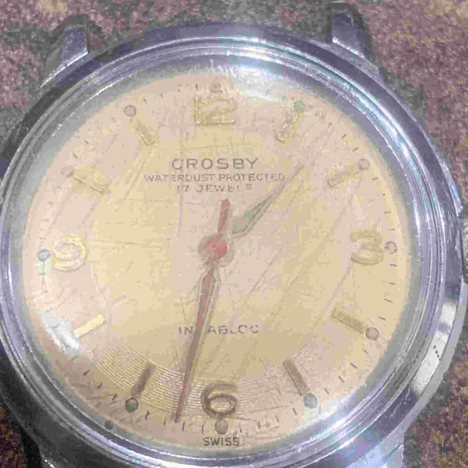 vintage crosby 17j needs cleaned mens watch