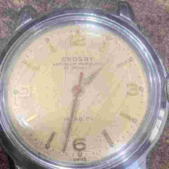 vintage crosby 17j needs cleaned mens watch