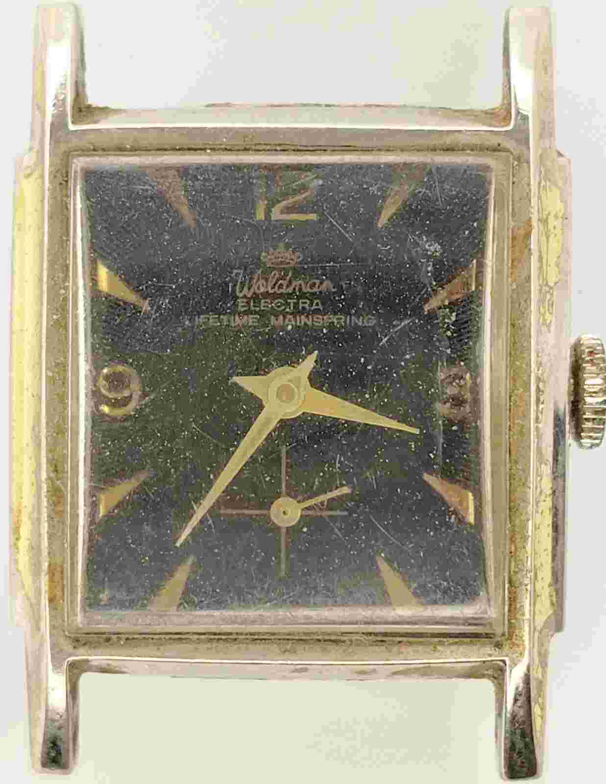 C863 mens Vintage Woldman BFG 866 Tank Sub Dial Manual Movement Watch parts lot