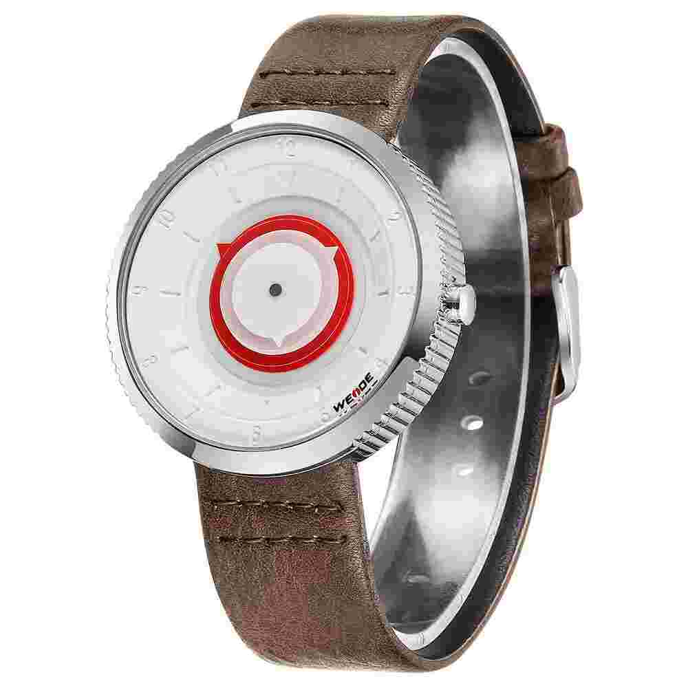 Weide WD006 Mov. Men's Watch Japanese ORIGINAL Real Leather Brown Strap