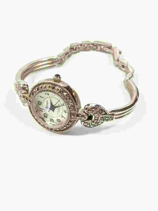 Wrangler Silver Tone Pearlized Classic Style Bracelet Band Watch 7 Inch