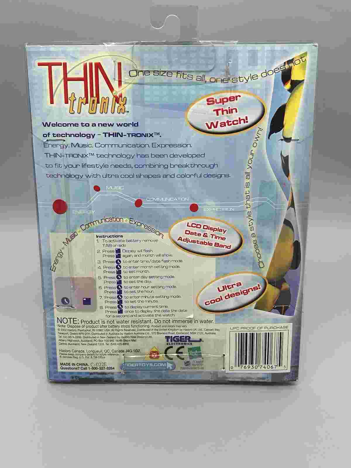 Tiger Electronics Hasbro Thin Tronix Watch -Penguins -  Sealed