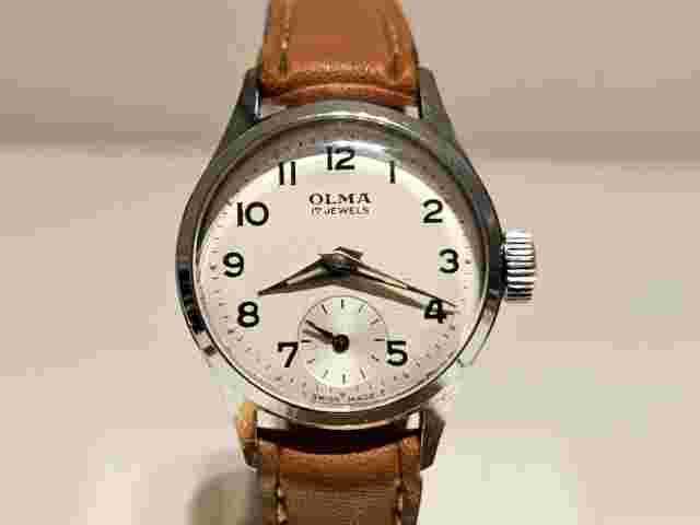 VINTAGE CLASSIC SMALL ELEGANT 22mm CHROMED MECHANICAL SWISS LADIES WATCH "OLMA"
