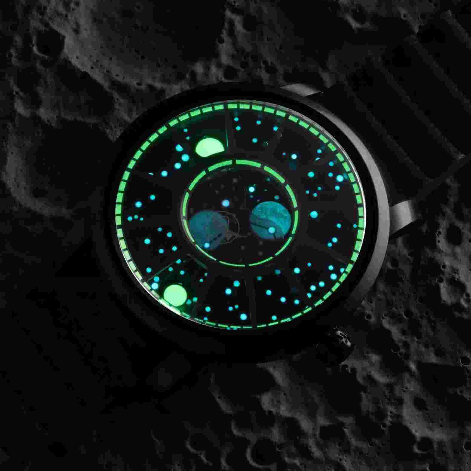 Xeric NASA Apollo 15 American Moonphase Deep Space Purple Watch -