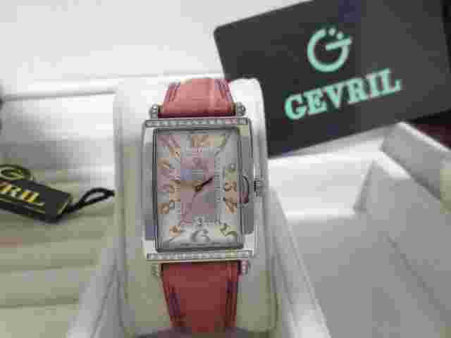 Gevril Women's 7248RT Avenue of Americas Mini MOP Dial Diamonds Date Watch
