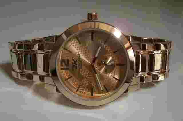 Men's gold finish TECHNO KING fashion dressy casual hip hop watch