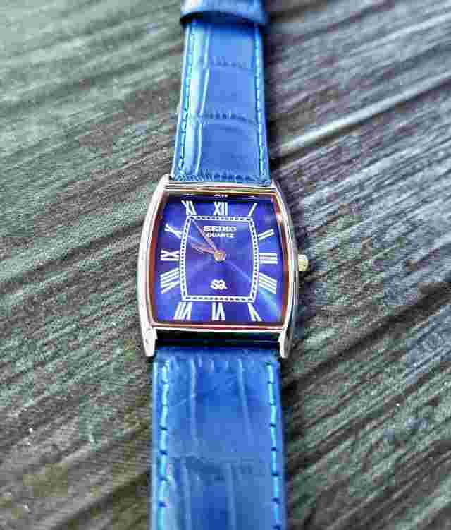 Rare Mens Barrel Tank Blue Dial Dress Watch New Mvt & Batt🌟