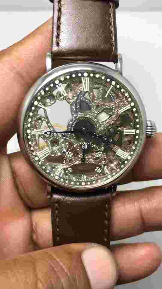 Vintage B-BARREL BB-0044 Sketon Big Size 44.5mm ManueI Wind Men's Wristwatch