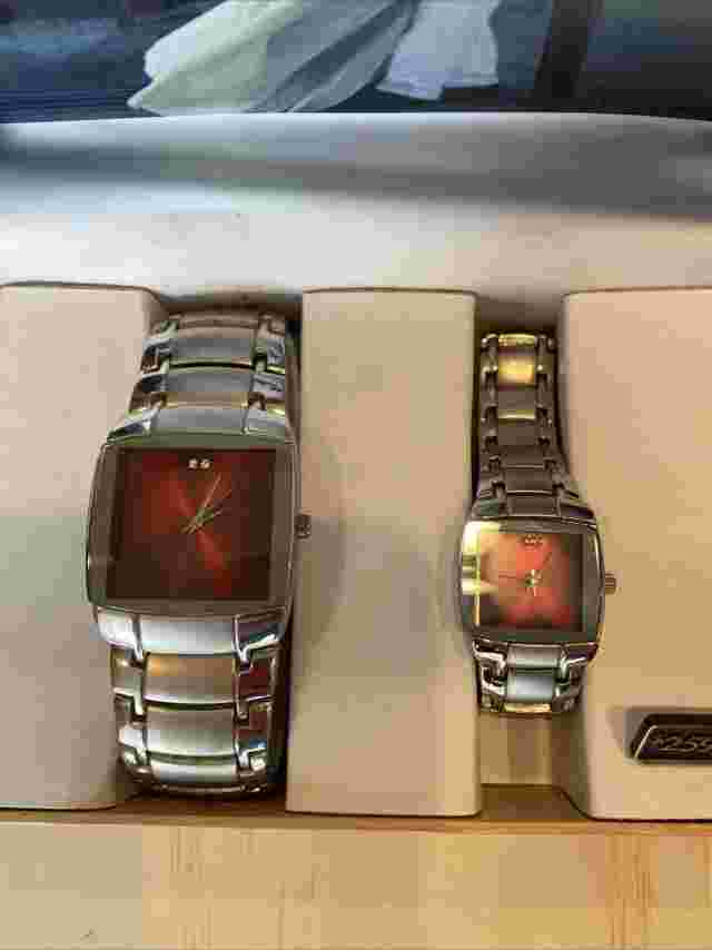 8110) Set of 2: Charles Raymond New York Quartz Steel Case His & Her Watches