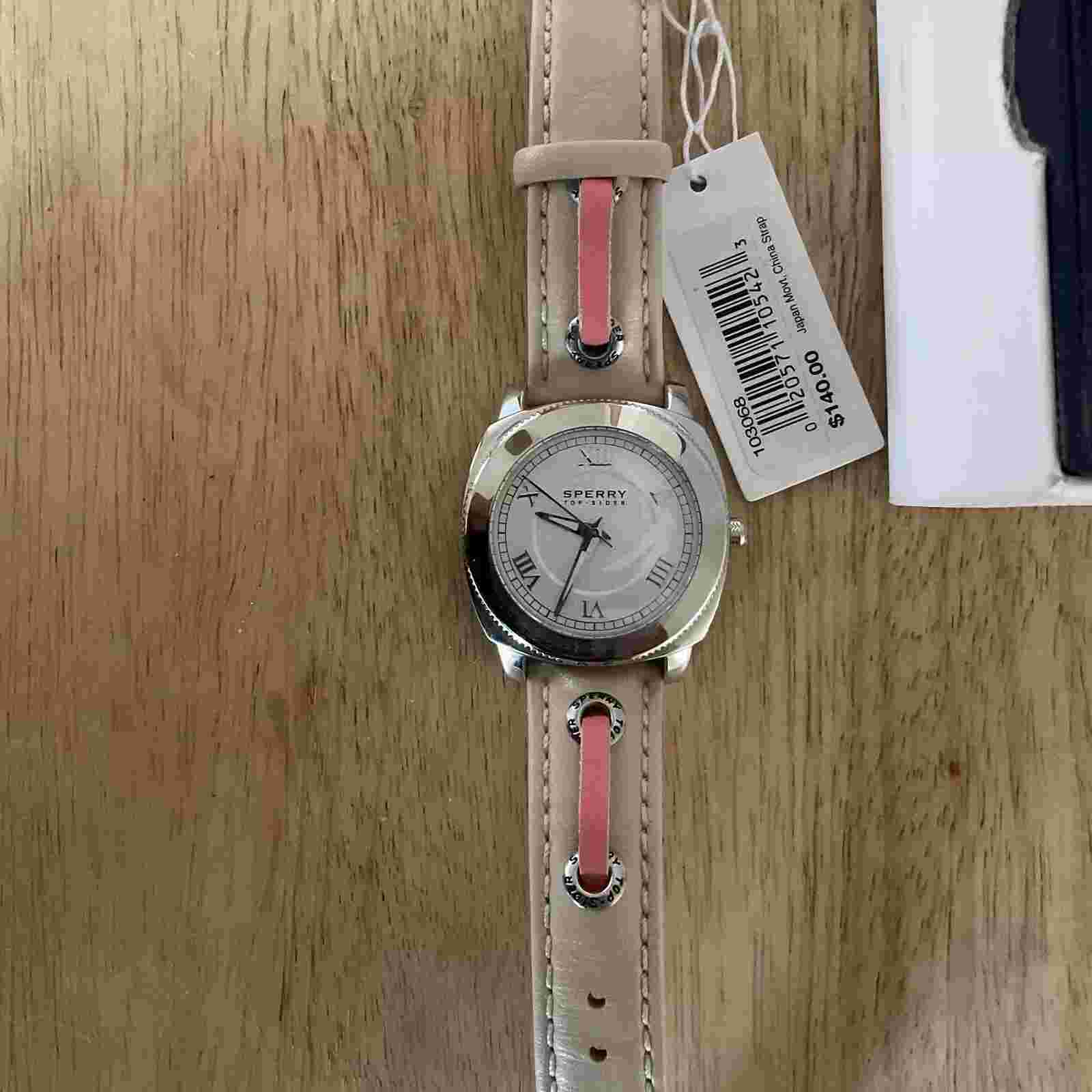 NEW $140 tags SPERRY Top Sider women Preppy Watch w/box Japan Movt. New BATTERY!