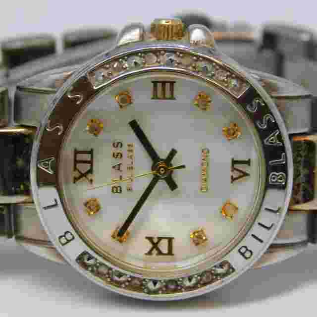BILL BLASS Diamond Mother-of-Pearl Dial Quartz Women's Watch Sz. 6" New Battery