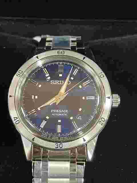 Brand New Seiko Presage 60's Style 39.5 MM Blue Dial Automatic Watch SRPL07