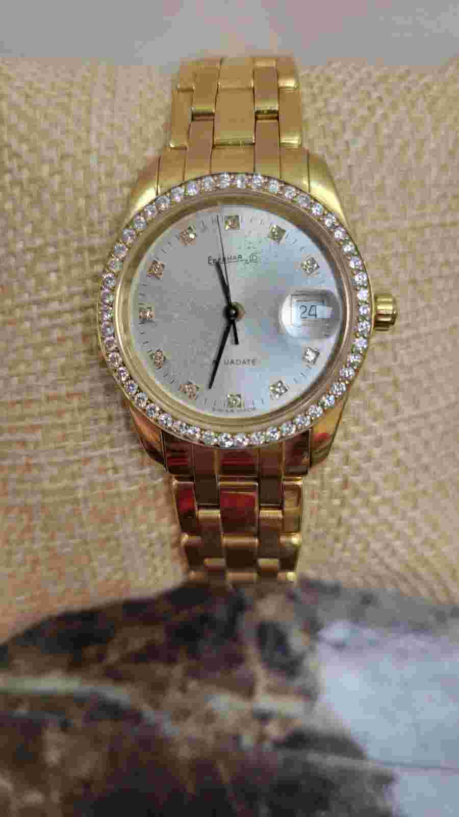 EberHard & Co. Watch 18kt Yellow Gold Approx .90pts Daimonds **Working
