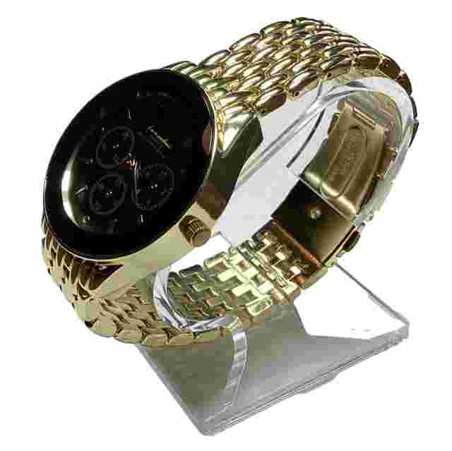 Luis Cardini Mens Watch Black Gold Tone 41MM WR New Battery
