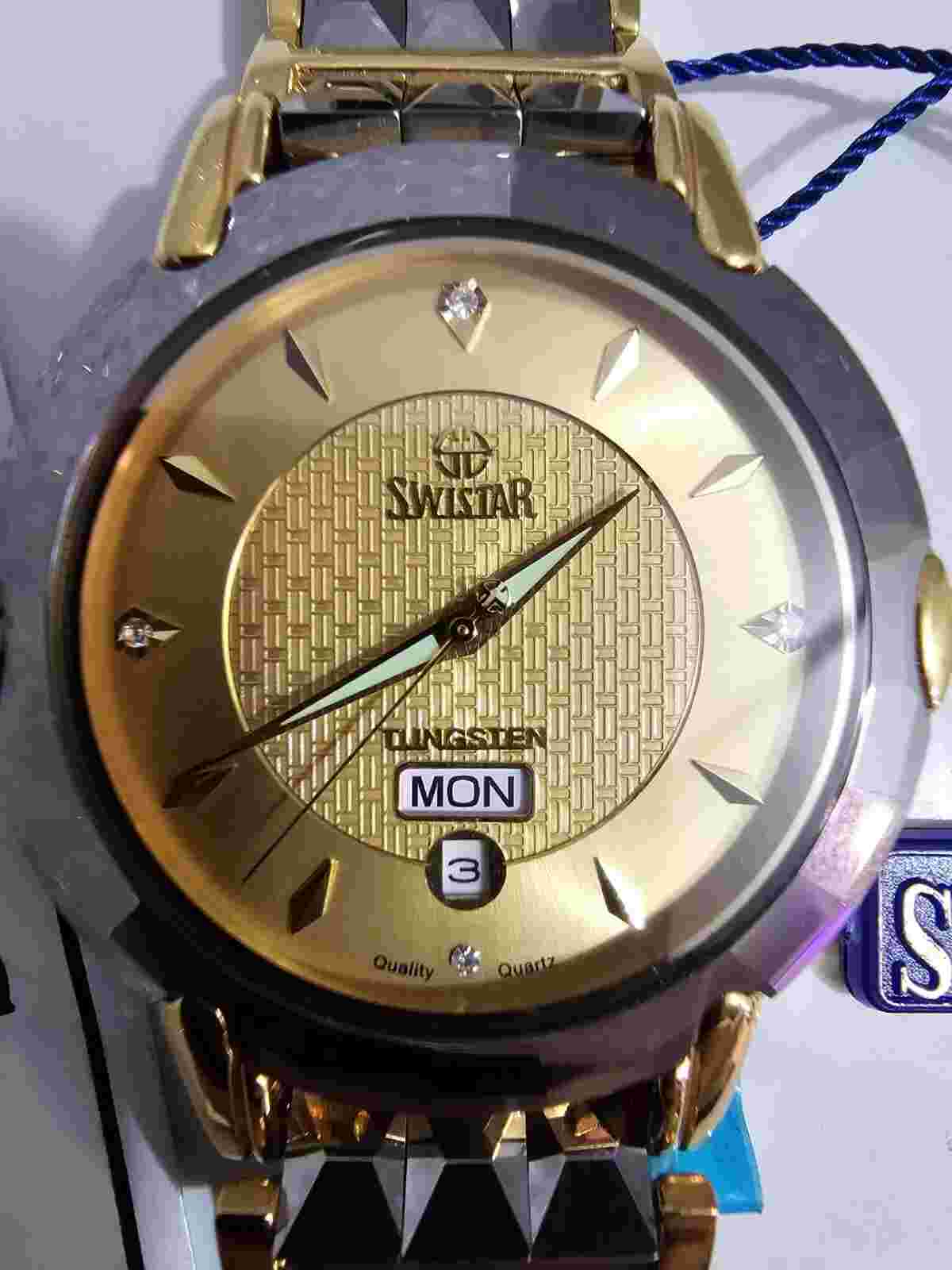 Swistar watch for men brand new gold