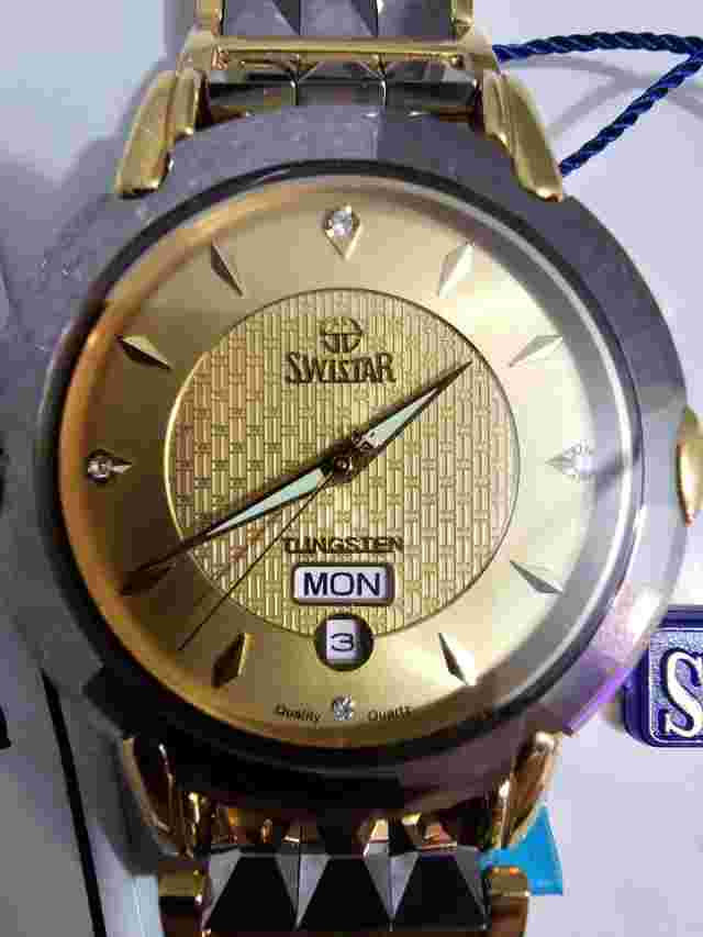 Swistar watch for men brand new gold