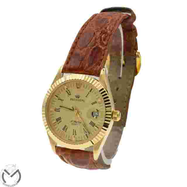 Pryngeps N Flatline Quartz Watch OP2045/1 18K Gold Unisex 241VV24