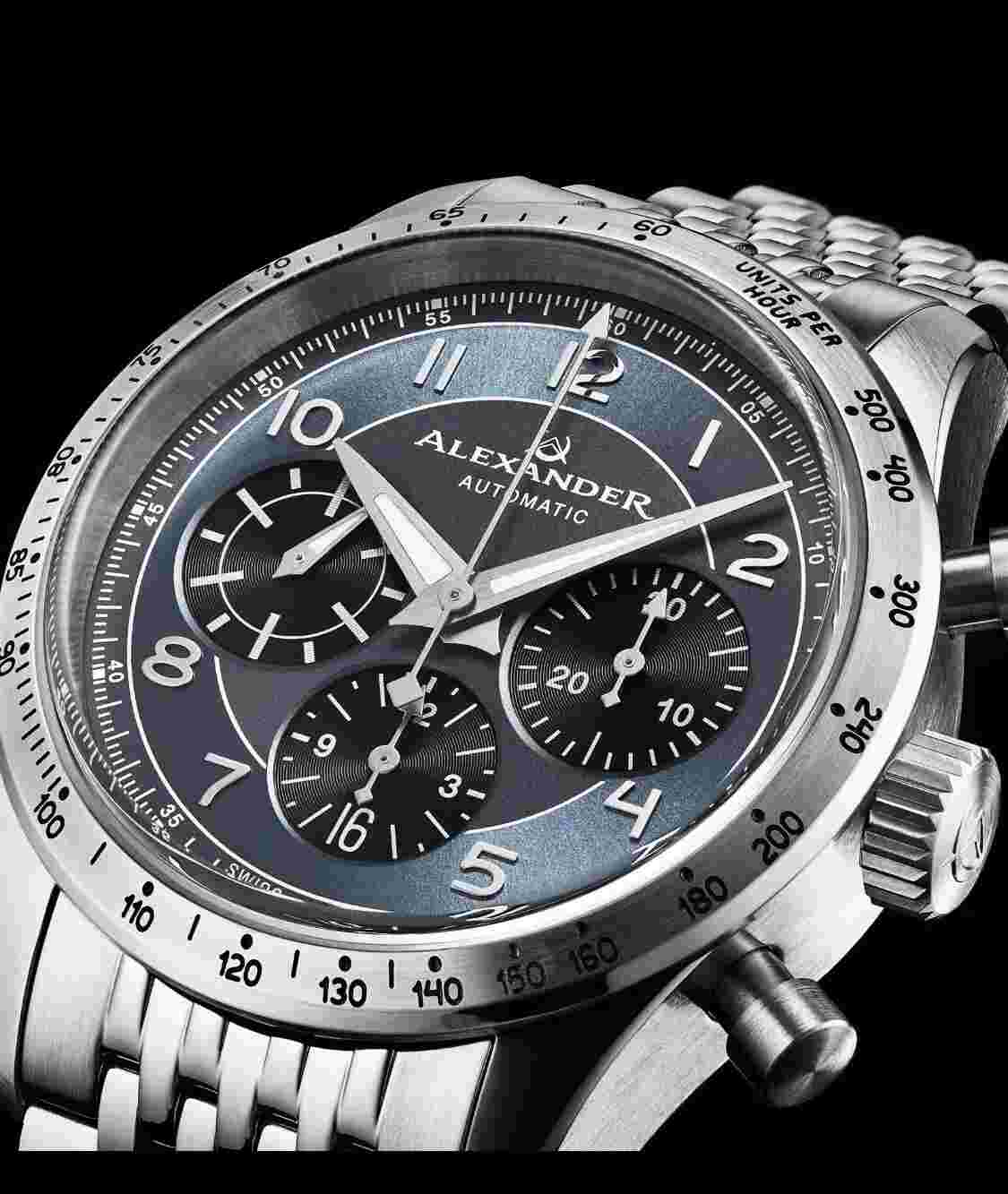 Alexander Alexander 2 Chronograph Automatic Blue Dial Men's Watch A480-LE