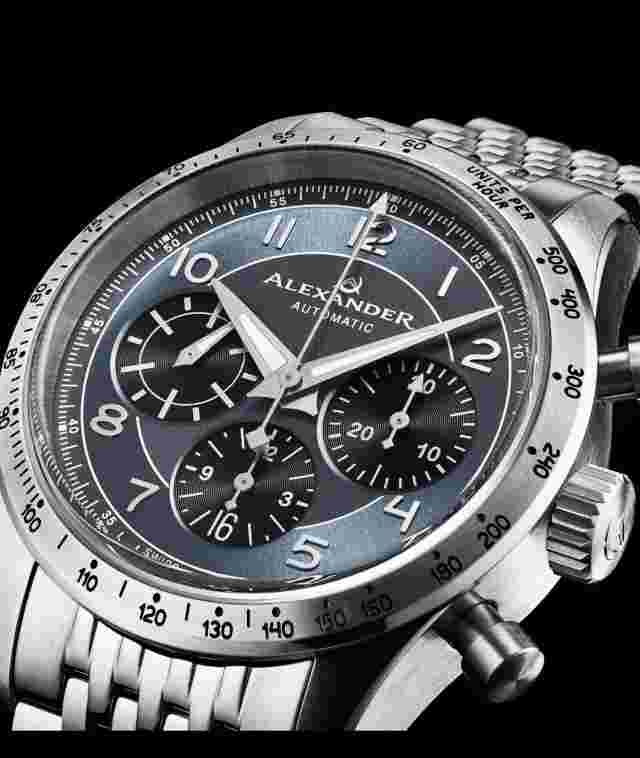 Alexander Alexander 2 Chronograph Automatic Blue Dial Men's Watch A480-LE