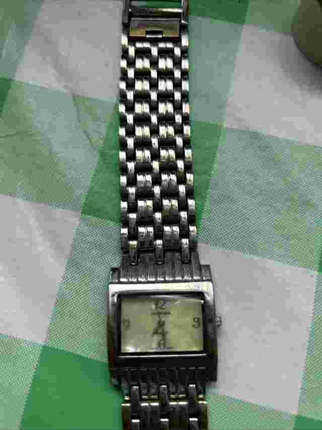 Lane Bryant Womens Rectangle Face Silver Tone Quartz Watch