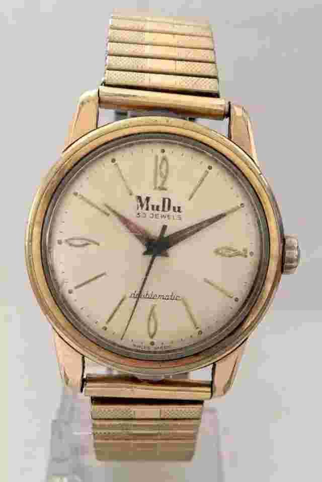 Rolled Gold & Stainless Steel Vinatge1960’s  MuDu 30 Jewels Automatic Wristwatch