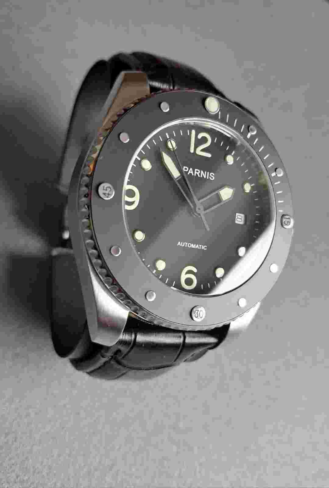 Parnis Automatic Sapphire Men Watch 43mm Stainless Case 100m Explorer