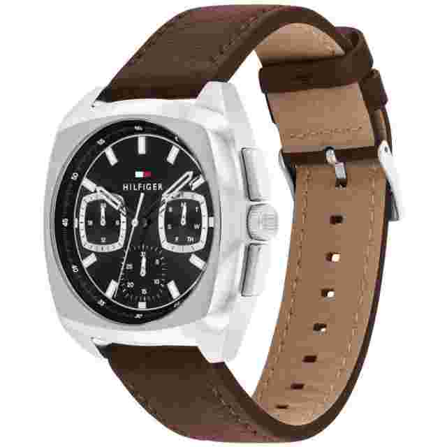 TOMMY HILFIGER 1710555 Men's APOLLO Watch Band Material: Leather, Brown