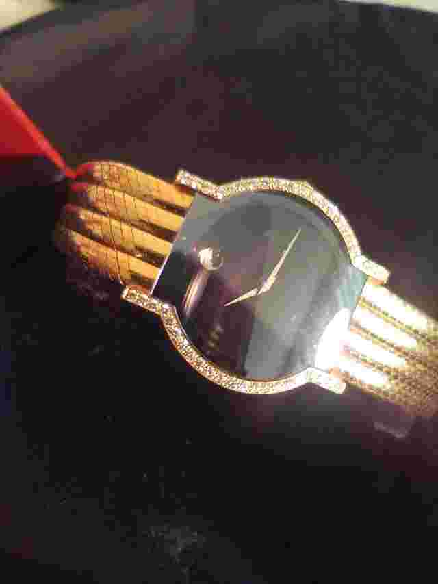 MOVADO All 18K Gold/Diamond Ladies Quartz Watch