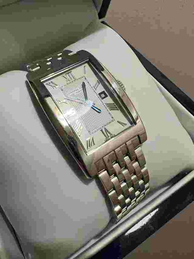 Superb English Solid Silver Men Watch Tank Style High Grade Britannia Silver