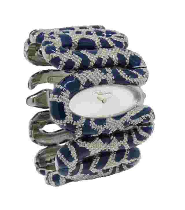 Roberto Cavalli R7253195635 Cleopatra Women's Electric Blue Snake Bracelet Watch