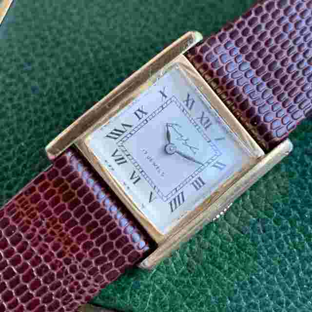 Vintage Kennth Jay Lane Tank Style Mechanical Manual Wind Wristwatch Unisex