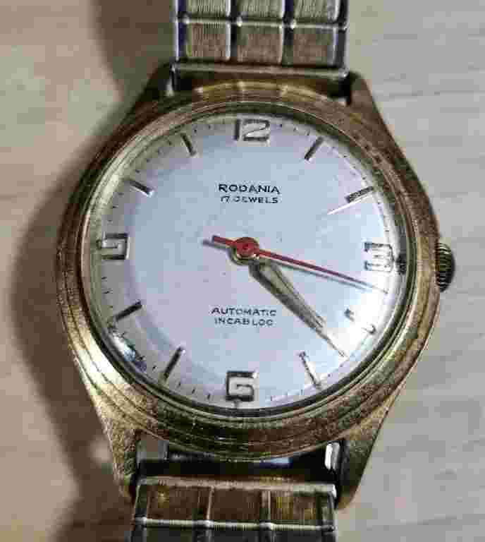 Rodana 17 Jewels Automatic Incabloc Vintage Wristwatch Gold Bezel Working