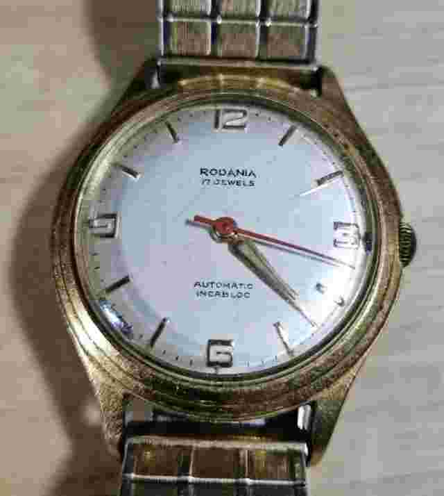 Rodana 17 Jewels Automatic Incabloc Vintage Wristwatch Gold Bezel Working