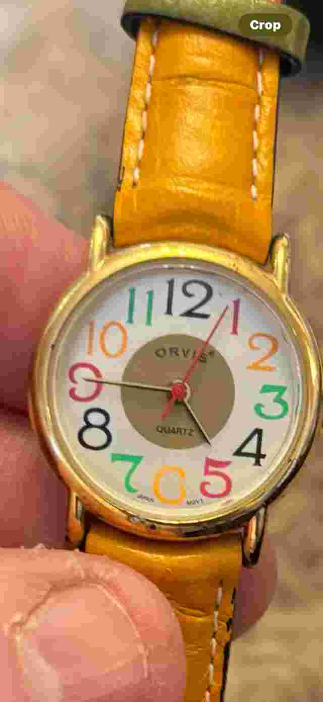 Orvis Ladies Multicolor Leather Band Quartz Watch— lovely piece