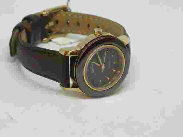 DKNY Watch Brown Ceramic Leather Strap Watch Women's NY-8641