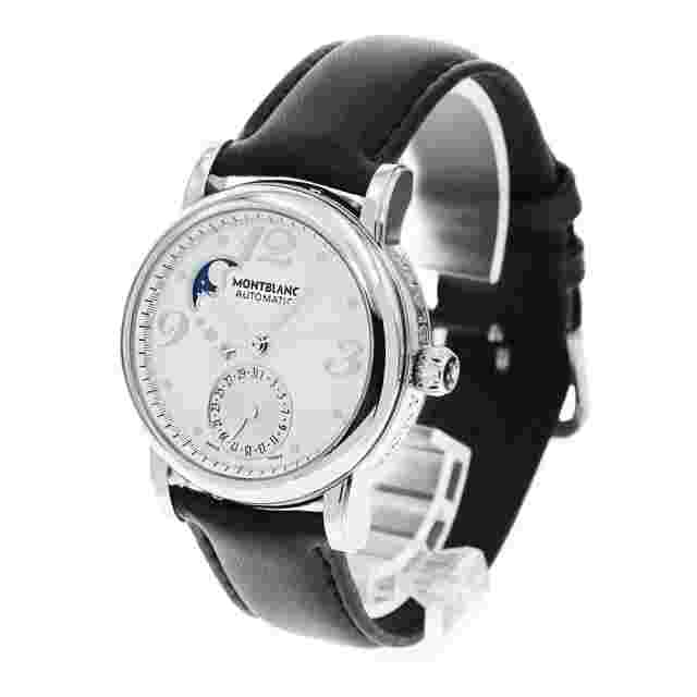AUTH MONTBLANC WATCH 7109 MEISTERSTUCK DATE QUARTZ SS LEATHER WHITE DIAL F/S