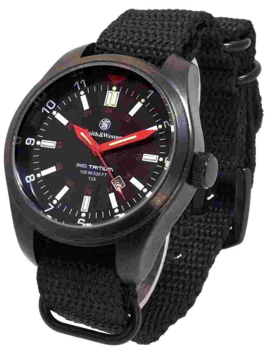 Smith & Wesson Military H3 Tritium  SWW-1864T Men Analog Dial Wrist Watch - 45mm
