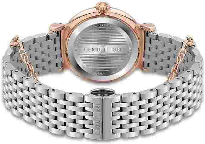 NWT Cerruti 1881 Corniglia Dark Blue Mop Dial Bracelet Watch w/ SWAROVSKI