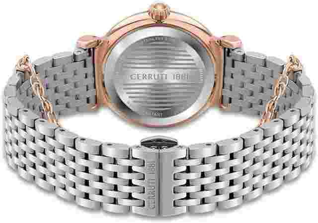 NWT Cerruti 1881 Corniglia Dark Blue Mop Dial Bracelet Watch w/ SWAROVSKI