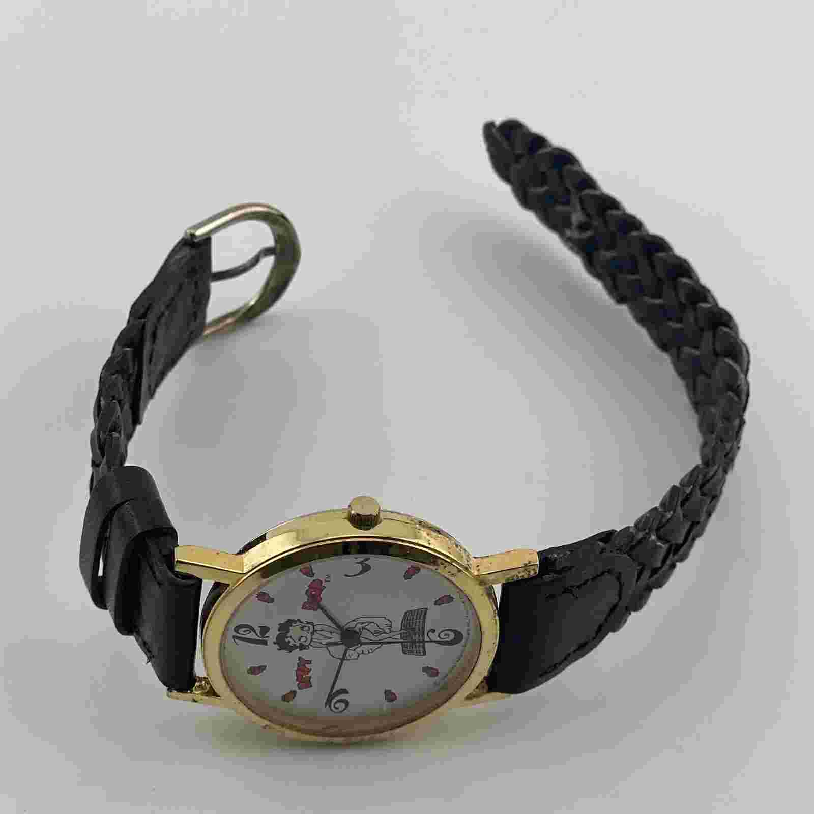 Betty Boop Watch Womens Marylin Monroe Dress 33mm Case Black Braided Band Quartz