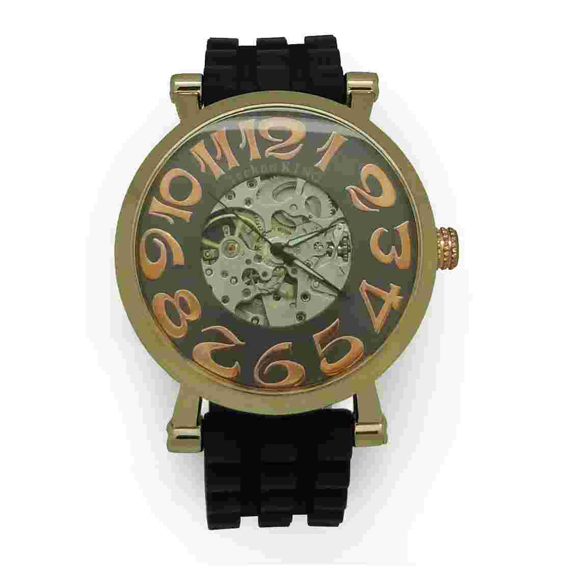 Men TECHNO KING Mechanical Automatic Skeleton Watches