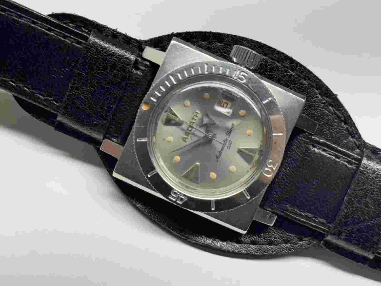 rare ardath swiss made automatic 660 ft pro diver stainless steel wristwatch